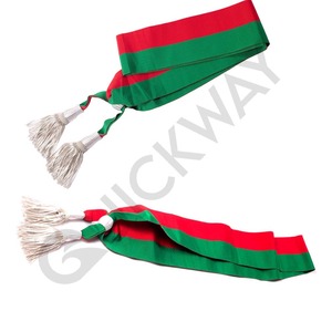 Echarpe Tricolore Ceremonial De Maire Parlementaire Maire-adjoint Custom 2 colores rojo y banda de faja verde - Product Image 5