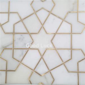 Nuovo Design di <span class=keywords><strong>Mosaico</strong></span> in Marmo con Intarsio in Ottone a Getto d'Acqua di Xiamen Goodluck - Product Image 4