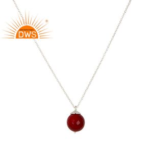 Collar de cadena de Plata de Ley 925, fabricante de joyería, cuentas de corindón, proveedor de colgante de GEMA de Rubí - Product Image 1