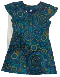 Casual Dress Print Frauen 3 4 Ärmel Mini Länge Marineblau Menge Benutzer definierte OEM Spandex Silhouette Anti Rayon Long Logo Style Zeit