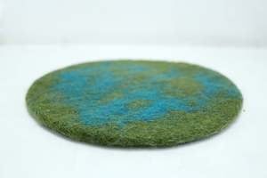 "20 CM Round Handmade Plain Heat pads"-"Kitchen Pot Holder"-"Eco-friendly Table <b>Trivet</b>" "Sustainable Handmade Felt Coaster" - Product Image 6