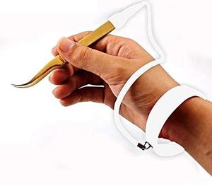 Pince à épiler, protecteur de bracelet, porte-bracelet, 1 pièce, protection des sourcils et cils, extensible, blanc - Product Image 1