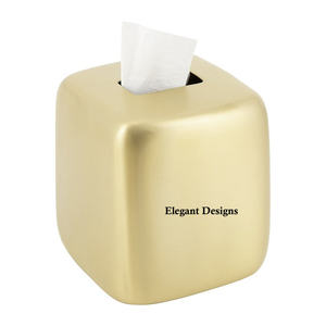 Caja de pañuelos de decoración para fiestas y eventos, cubierta de tejido Chapado en cobre con acabado martillado, forma cuadrada, caja de pañuelos de lujo asequible - Product Image 1