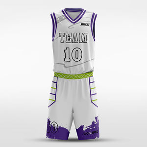 Uniforme de Baloncesto Clásico Personalizable al por Mayor, Logotipo Sublimado Multicolor, Talla Grande, Antibacteriano, de Secado Rápido - Product Image 3