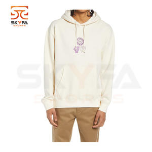 เสื้อฮู้ดผ้าฝ้ายแขนยาวสำหรับผู้ชาย,พิมพ์โลโก้แบบกำหนดเองสีดำแฟชั่น - Product Image 5