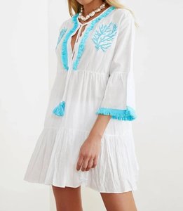 Venta caliente brillante cómodo nueva llegada Boho bordado verano playa túnica Formal estilo túnica - Product Image 4