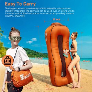 Chaise longue gonflable, lit de plage, chaise de camping, canapé gonflable, <span class=keywords><strong>hamac</strong></span> avec oreiller - Product Image 6