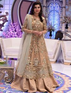 Nicro-robe LEHENGA brodée sur la mariée, DESIGN indien/pakistan, magnifique broderie d'ankara kali, robe décorative en ZARI, travail pour mariage @ 2022 - Product Image 2