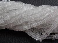 Perles carrées Heishi lisses en quartz cristal naturel transparent de 5 mm, brin de 16 pouces, fournitures de fabrication de bijoux faits à la main