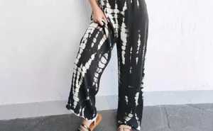 2021 Offre Spéciale bohème floral col en V combinaison Sexy dos nu Spaghetti sangle à bretelles ample jambe large pantalon parole longueur cravate teinture - Product Image 2