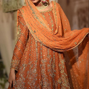 2021 élégant traditionnel soie mariée Lehenga Choli magnifiquement embelli avec des perles de verre cristal pierres haute robe de mariée - Product Image 1