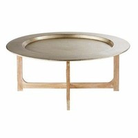 Table basse ronde moderne avec des meubles de salon en métal et en verre pour un usage domestique