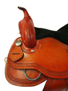 Barril de cuero prémium para carreras, conjunto de sillín de caballo occidental, tachuelas (talla de asiento de 14 "-18"), disponible en varios colores y tamaños - Product Image 5