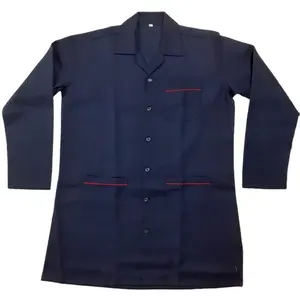 Venta al por mayor de poliéster/algodón personalizado de talla grande abrigo de polvo ropa de trabajo industrial frente tres bolsillos uniforme de manga larga - Product Image 1