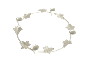 WHITE <b>LEAF</b> for HOME DECORATION ROUND TEALGHT T-<b>LIGHT</b> HOLDER HIGH QUALITY WEDDING USE METAL CANDLE HOLDER - Product Image 1