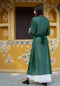 Collection de célébrités musulmanes, caftan fait à la main, accessoire de créateur couleur verte urvashi abaya farasha, produit très vendu, collection 2019 - Product Image 5