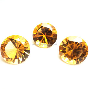 พลอยซิทรินทรงกลมเจียระไนแบบเหลี่ยมเพชรพลอย กึ่งมีค่า สำหรับทำเครื่องประดับ พลอยซิทรินสีเหลืองธรรมชาติ ขายส่ง ราคาพิเศษ - Product Image 2