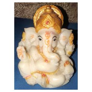 Canicas lord Ganesha-Idol sentado hecho a mano - Product Image 1