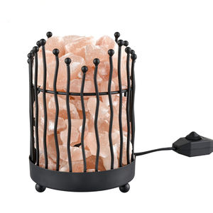 Lampe au sel naturel de l'Himalaya OEM en cristaux sculptés à la main panier à courbes naturelles roses décoration intérieure lampe au sel d'amour de style Feng Shui - Product Image 3