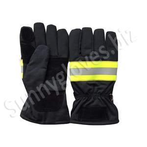 Gants de travail pour pompiers, 2 pièces, jaune, en cuir de vache isolé, de meilleure qualité par les entreprises ensoleillées - Product Image 4