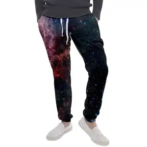 Erkekler Galaxy-bulutsusu kırmızı mavi siyah koyu yıldız-trek erkek Jogger Sweatpants