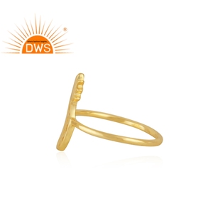 Anillo de cóctel hecho a mano con diseño de piña, joyería lisa de plata de 14k, chapado en oro amarillo - Product Image 3