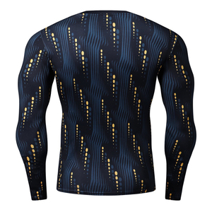 Camisetas ajustadas de entrenamiento para hombre con logotipo personalizado ODM, ropa deportiva ajustada para gimnasio, top de entrenamiento, protector contra sarpullidos - Product Image 4