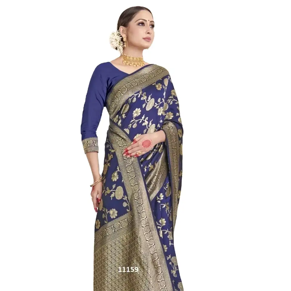 أحدث مصمم عالية الجودة الحرير اللى التطريز الحدود العمل اللى للنساء ملابس حفل زفاف 2022 الهند منخفضة قطعة Surat