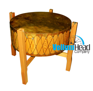 Pow Wow <b>Shaman</b> <b>Drum</b> with Ash Wood Body and Buffalo Head Sheepskin Drumhead - Product Image 1