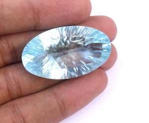 หินพลอยเจียระไนทรงรีทรงหลวมแกะสลักหินโทแพซธรรมชาติขนาด78กะรัต - Product Image 6