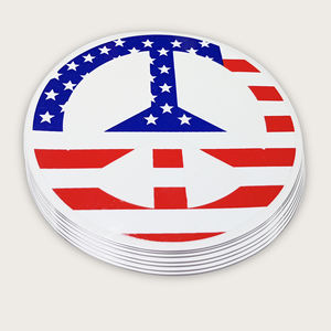 Removable Waterproof Eco-friendly Round Flag Sticker Self-Adhesive UV Printing Customizable <b>Car</b> & Laptop Decorative Stickers - Product Image 1