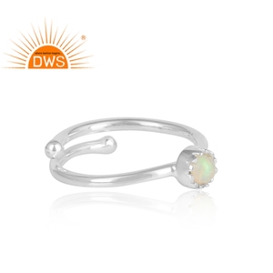 New Designer 925 Sterling <b>Silver</b> Adjustable Gemstone <b>Ring</b> with Ethiopian <b>Opal</b> Bezel Setting for Women's Party Fashion Jewelry - Product Image 3