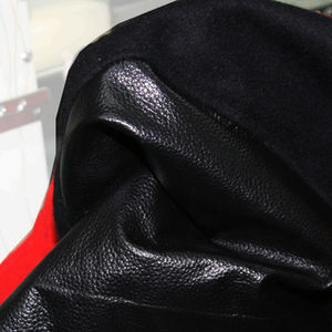 Huzaifa produits personnalisé nouveau hommes veste d'hiver respirant Style Vintage véritable noir laine manches toile tissu avant - Product Image 6