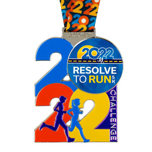 Médaille de course personnalisée 5K 10K, finition sport - Product Image 1