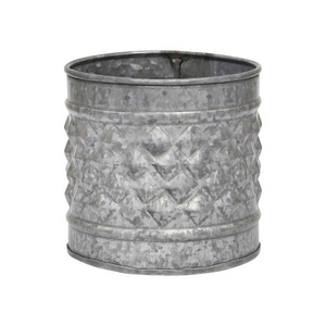 Maceta galvanizada de gran calidad, decoración para exteriores, diseño increíble, Juego de 3 macetas y cesta martilladas para Centro Comercial - Product Image 6