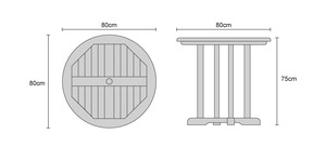 Modern <b>Round</b> Solid Teak Outdoor Dining <b>Table</b> Durable Furniture - Product Image 2