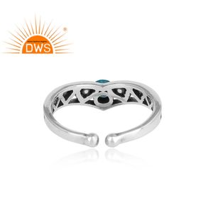 Anneau en argent Sterling 925 pour femmes, offre spéciale de bijoux, pierre précieuse en Apatite, vente en gros - Product Image 4