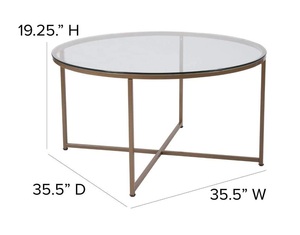 Modern Multifunctional Coffee <b>Table</b> with Tempered <b>Clear</b> Glass Top and Elegant Metal Frame for Living Room or Kids Room - Product Image 2