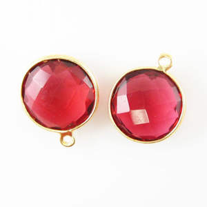 จี้ควอตซ์ทับทิม14x14มม. สีทอง18K & พลอยสีแดงเงินคุณภาพสูงเครื่องประดับแฮนด์เมดสำหรับเป็นของขวัญ - Product Image 1