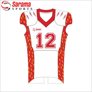 Maglia da Football americano di migliore qualità maglia da calcio in poliestere Design gratuito maglia rossa <span class=keywords><strong>americana</strong></span> con cuciture pulite - Product Image 1