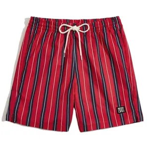 Men Slogan & Striped Shorts Wholesale Custom Design Casual Workout Side Pockets Mesh Running Cargo Shorts For Men