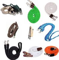 Rênes d'entraînement de chevaux de qualité supérieure tissage confortable en pur coton avec boucles en laiton massif en cuir véritable conception tressée
