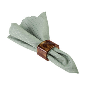 Rond de serviette en marbre naturel Rond de serviette fait à la main Rond de serviette en bois de manguier pour décoration de table à manger - Product Image 5