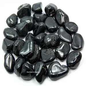 Tourmaline noire pierre dégringolée meilleure qualité cristaux naturels pierre précieuse de tourmaline noire pierre de dégringolade à vendre