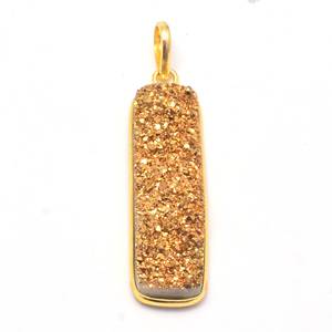 925 Sterling Silver/Gold Titanium Druzy Gemstone Pendentif 18K Plaqué Or Sparkle Druzy Collier Fine Pendentifs Charmes En Gros - Product Image 2