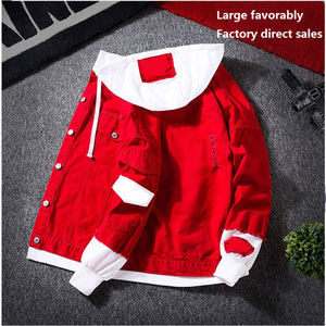 Blouson à capuche tissé, tenue décontractée en 100% coton, coupe-vent à revers, pour homme, tendance, vente en gros - Product Image 4