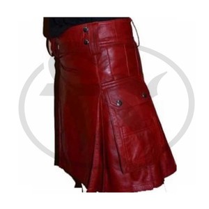 Kilt de cuero marrón de último diseño al por mayor con cuero sporran todos los diseños personalizados 2023 - Product Image 2