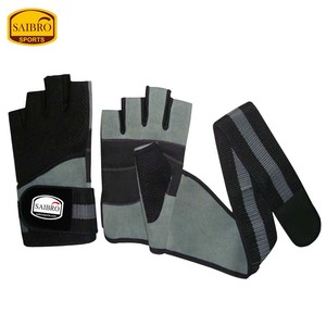 Gants de fitness durables demi-doigts unisexes en cuir véritable respirant pour le sport et l'haltérophilie pour les activités de plein air personnalisées - Product Image 1