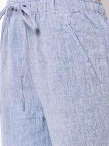 Pantalón de lino 100% hecho a mano para mujer, estilo frontal plano, fabricado directamente con cintura media, sostenible - Product Image 3