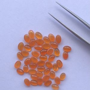 หินคาร์เนเลียนธรรมชาติขนาด5มม. 6มม. 7มม. พลอยคาร์เนเลี่ยนทรงไข่เรียบ - Product Image 1